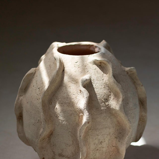 Unglazed Terracotta Sculptural Vase | One of a Kind For Sale - Image 4 of 11