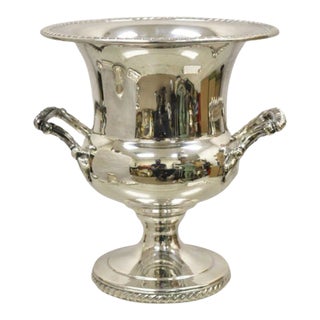 Mid 20th Century Vintage Wm Rogers Regency Style Silver Plated Champagne Chiller Wince Ice Bucket For Sale