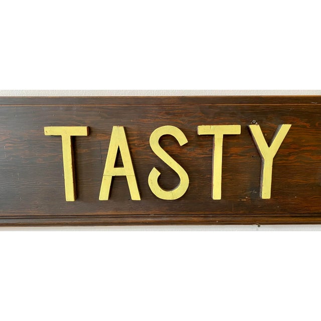 Large Vintage Wooden Tasty Sweets Bakery Sign From England - Circa 1970’s. Perfect housewarming gift for that baker in...
