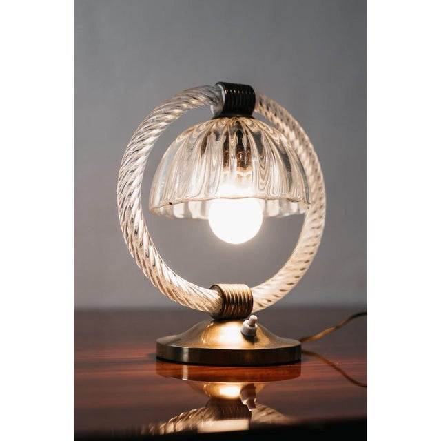 Abat-Jour Lights in Murano Glass and Brass from Barovier & Toso, 1950s, Set of 2 For Sale - Image 4 of 18