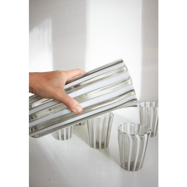 Modern Italian Murano Glasses and Pitcher by Mariana Iskra, 2004s, Set of 7 For Sale - Image 6 of 18