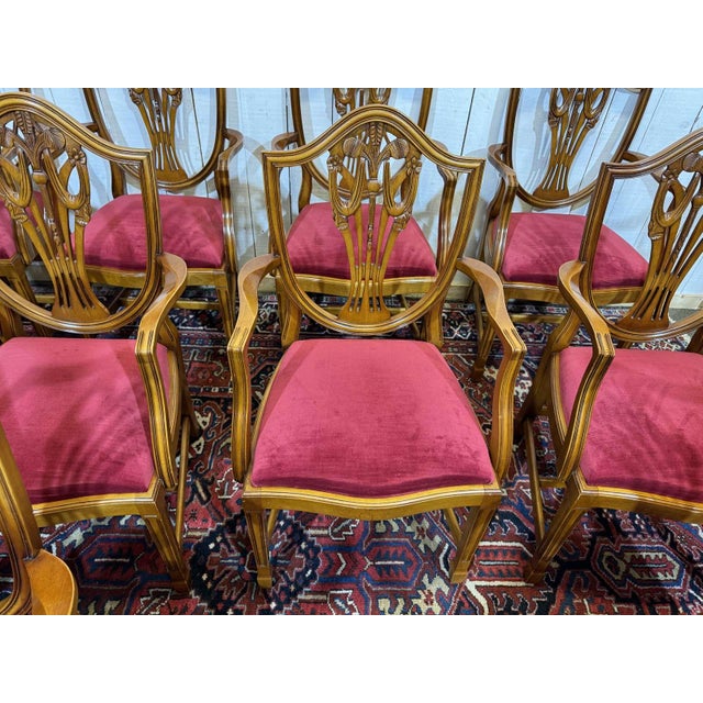Brown English Regency Beechwood Armchairs, 1970s, Set of 12 For Sale - Image 8 of 18