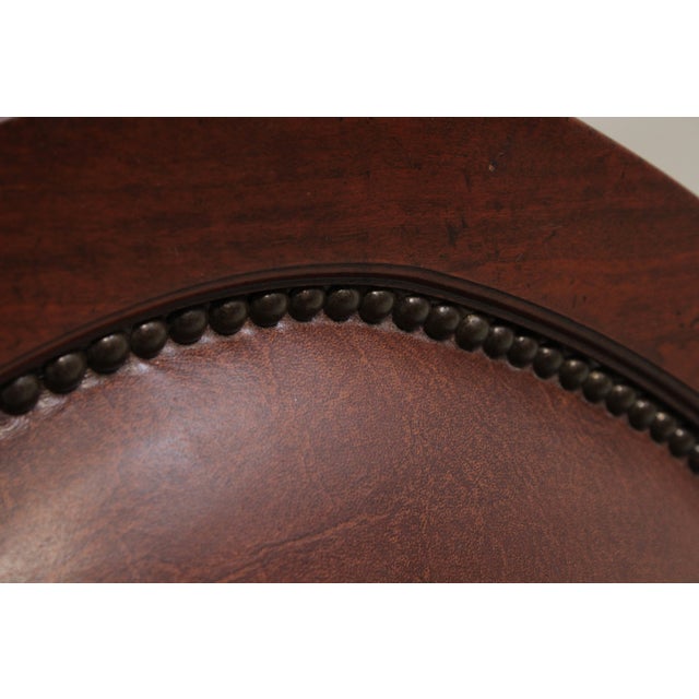 Baker Queen Size Leather Panel Bed For Sale - Image 11 of 15