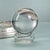 Contemporary Sakinah Decorative Crystal Glass Orb on Base, Large, Clear For Sale - Image 3 of 3
