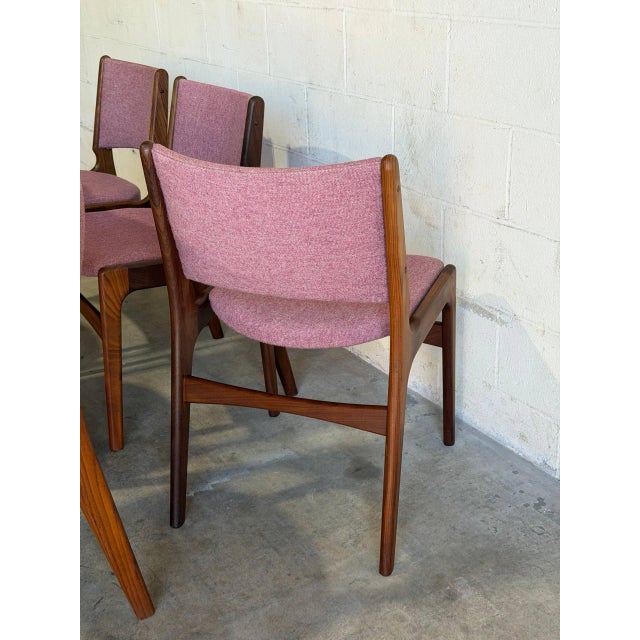 Rosewood Dining Chairs in Style of Erik Buch Upholstered Mid-Century Seating Set of 6 Denmark 1960s For Sale In Los Angeles - Image 6 of 11