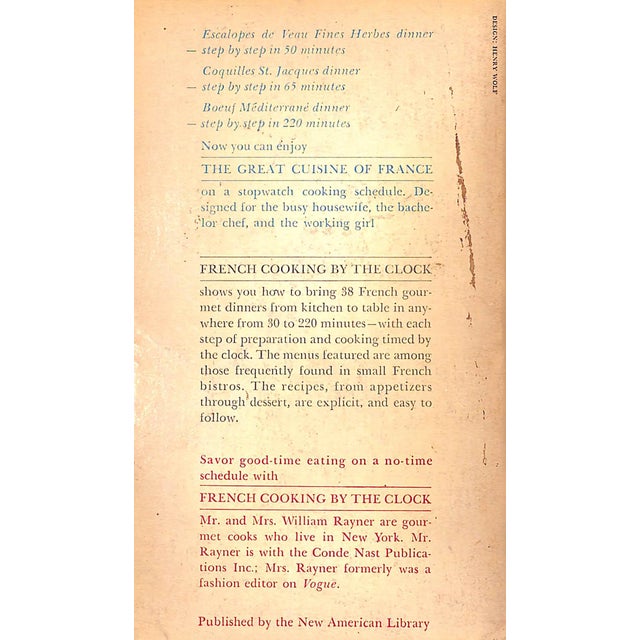 "French Cooking by the Clock" 1965 Rayner, William and Chesbrough For Sale In New York - Image 6 of 7