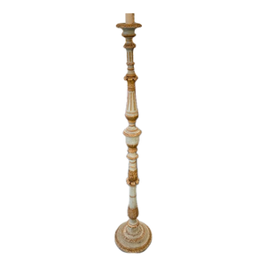 19th Century French Louis XVI Carved and Parcel Gilt Floor Lamp