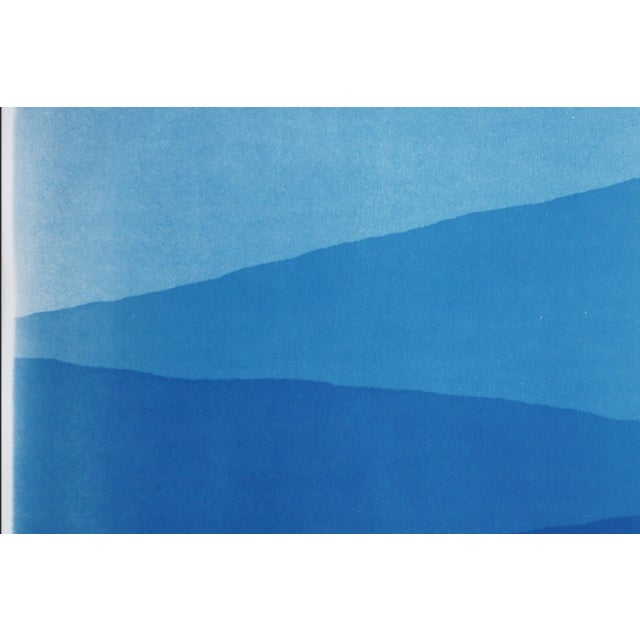 Paper 2026, Minimalist Abstract Landscape, Blue Mountains, Handmade Cyanotype Monotype on Watercolor Paper by Kind of Cyan For Sale - Image 7 of 8