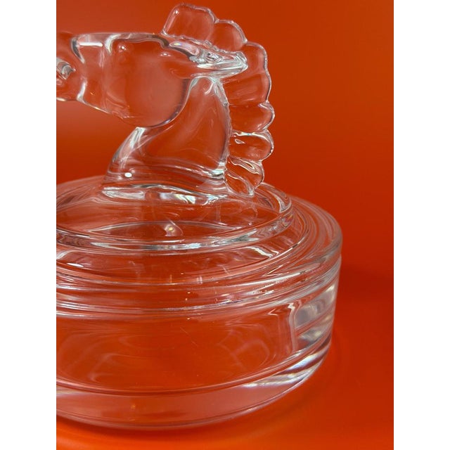 French Crystal Box with Horse Finial from Sèvres, 1980s For Sale - Image 6 of 10