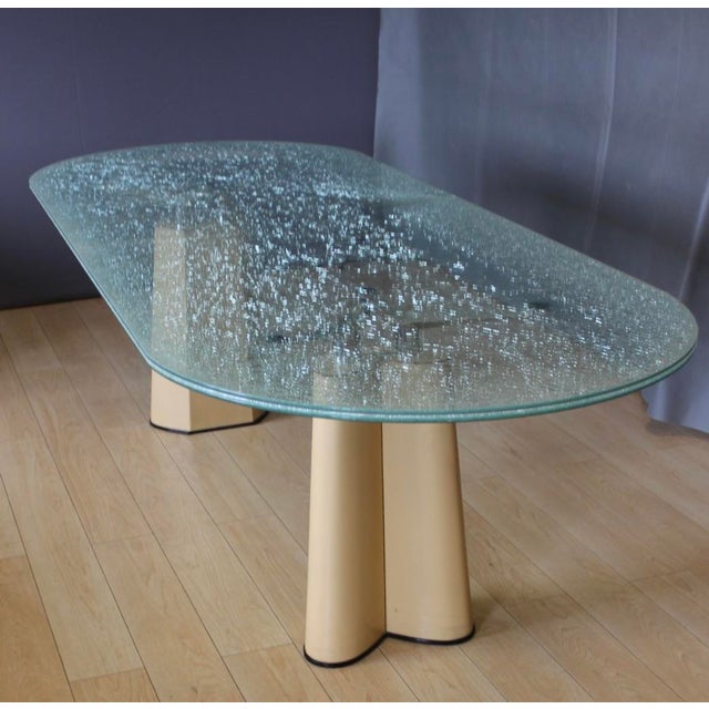 1970s Vintage Dining Table with Broken Glass Effect Top, 1970 For Sale - Image 5 of 16