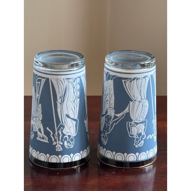 Mid-20th Century Wedgewood Blue Grecian Tumblers — Set of 4 For Sale - Image 10 of 11
