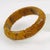 Art Deco Banana Brown Marble Bakelite Floral Carved Bracelet Bangle For Sale - Image 3 of 7
