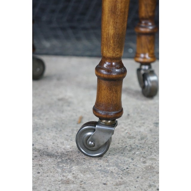 Antique Martha Washington Walnut Spool Sewing Cabinet Chest Side Table Stand For Sale - Image 13 of 18