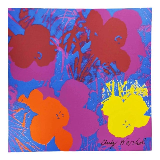After Andy Warhol, Big Purple Flowers, 1980s, Limited Edition Lithograph For Sale