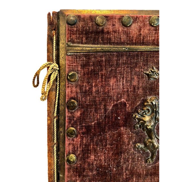 Gothic Revival Velvet-Covered Document Presentation Portfolio For Sale - Image 4 of 12