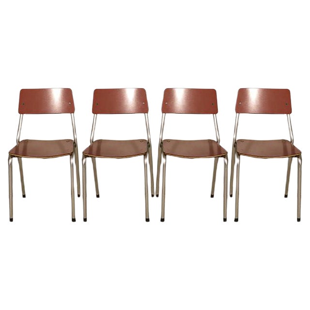 Italian Pink Formica & Aluminium Chair, 1950s For Sale