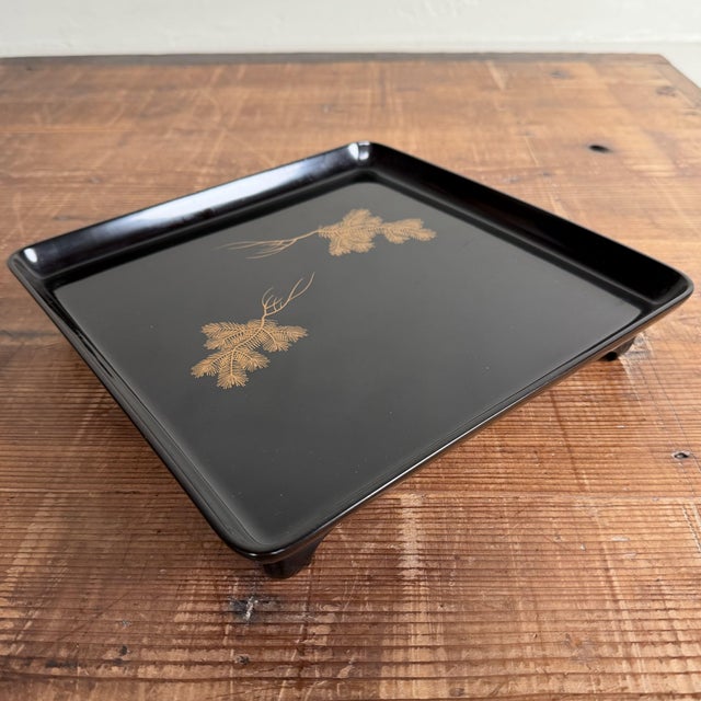 Japanese Lacquerware Tray with Gold Decoration, 1930s For Sale - Image 12 of 18