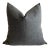 Stone Washed Faded Black Belgian Linen Accent Pillow For Sale