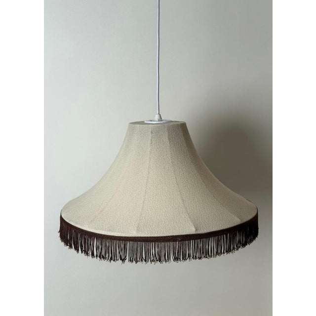 Brown Mid-Century Modern Nylon Cocoon Pendant Lamp, Germany, 1970s For Sale - Image 8 of 9