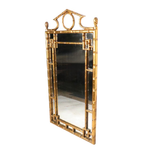 Mid 20th Century Hollywood Regency Style Faux Bamboo Mirror C. 1970's For Sale - Image 5 of 9