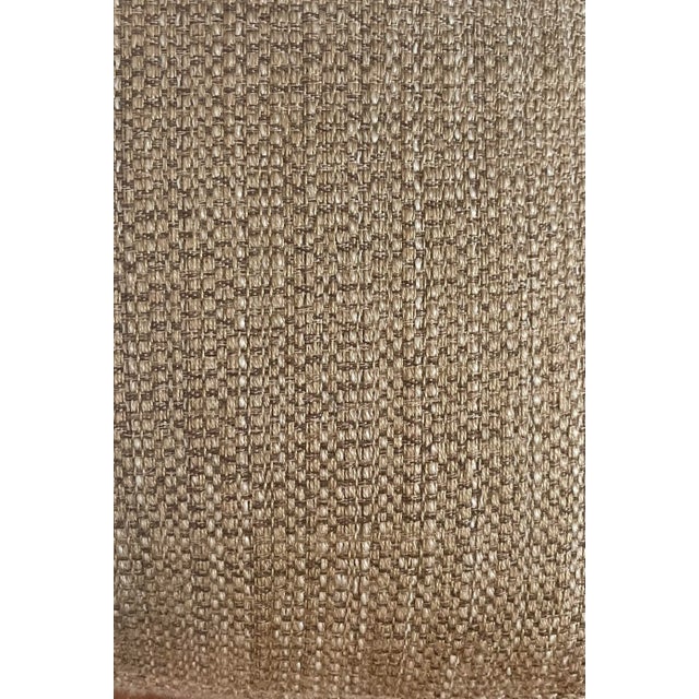 Contemporary Bentley Churchill Camel Linen Chaise Trimmed With Nailheads For Sale In New York - Image 6 of 6