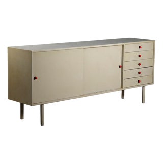 Vintage Sideboard in Gray Enamel, 1980s For Sale