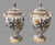 Pair of Antique French Faience Floral Hand Painted Double Handled 15" Vases Urns W Lids For Sale - Image 9 of 12