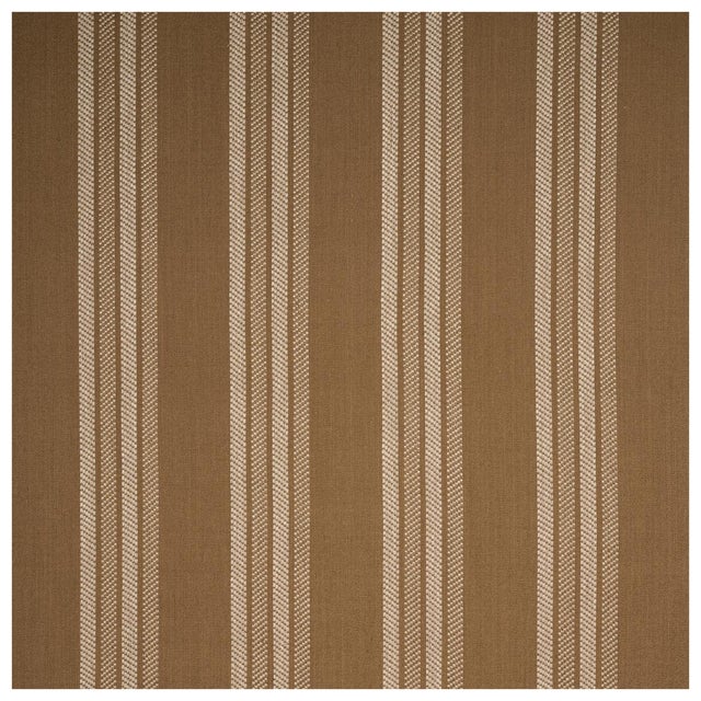 Sample - Schumacher Nor Stripe Fabric In Ochre For Sale