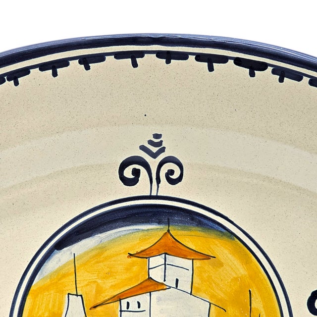 Late 20th Century Corso Dei Fiori “Casolare” 15” Serving Platter, Hand Painted Maiolica For Sale - Image 9 of 11