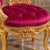 1970s Italian Artisan Baroque Gold Red Velvet Chairs-Pair For Sale - Image 4 of 11