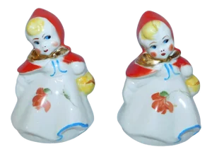 1940s Hull Small Little Red Riding Hood Salt & Pepper Shakers- a Pair