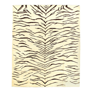 Pasargad DC Zebra Skin Hand Hand Knotted Black and White Rug