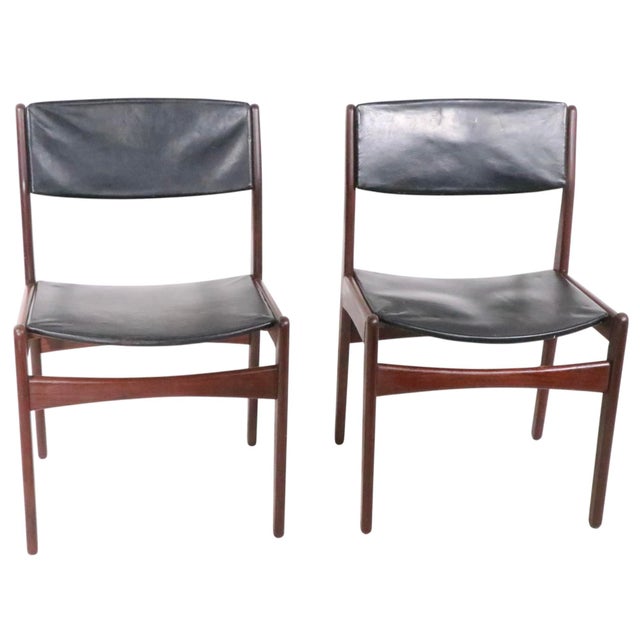 Black Set of Six Mid Century Danish Modern Dining Chairs by Frem Ro For Sale - Image 8 of 17
