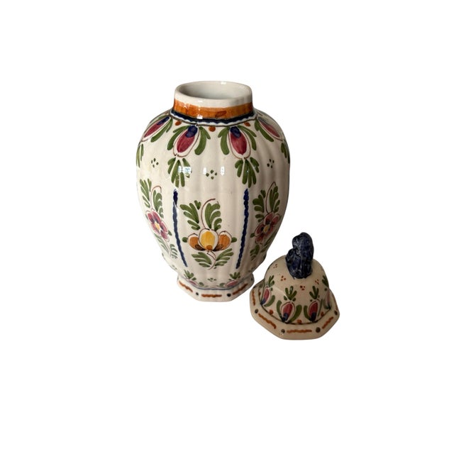 Lovely small mid 20th C polychrome delft ginger jar. Original delft was made in blue and white, but in the 18th C more...