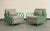 Pair of Jean Royere Style Vintage Bright Green Enameled Iron Cube Lounge Chairs For Sale - Image 13 of 13