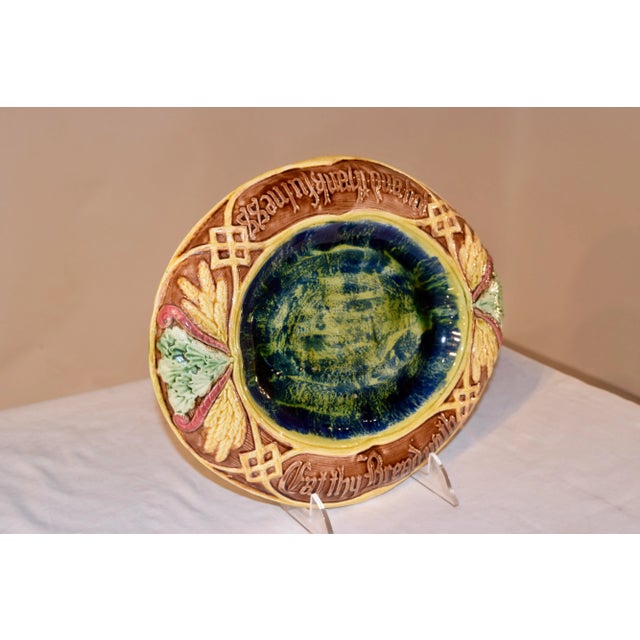 Victorian 19th C English Majolica Bread Tray For Sale - Image 3 of 8