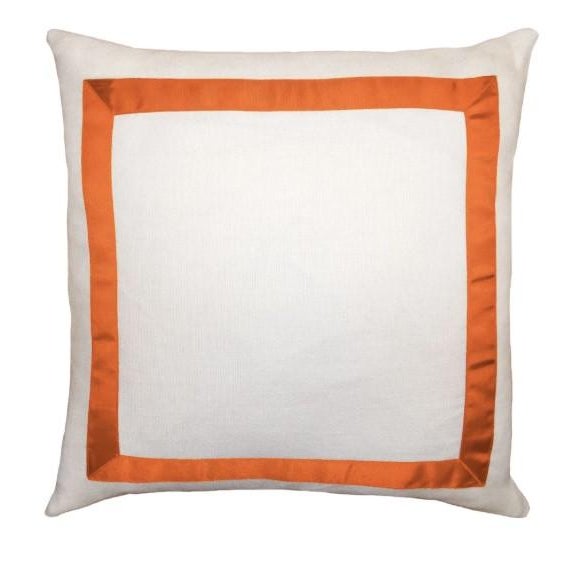 Traditional Pair of Marquess Pillow With Orange Ribbon 22" For Sale - Image 3 of 3