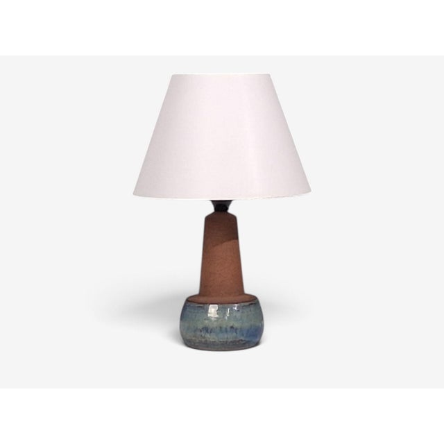 1960s Mid-Century Modern Michael Andersen & Søn, Table Lamp, Brown and Blue Stoneware For Sale - Image 4 of 10