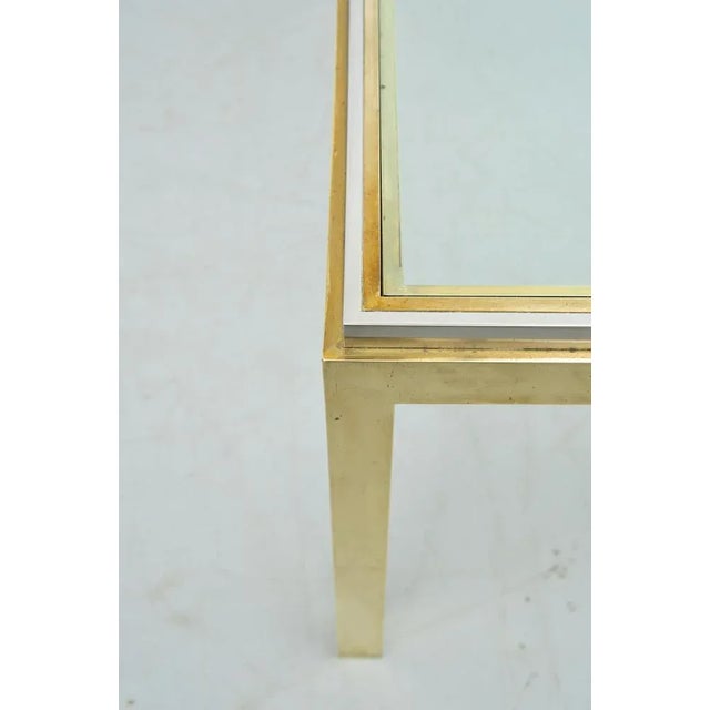 Hollywood Regency Two-Tone Coffee Table with Glass Plate For Sale - Image 6 of 10