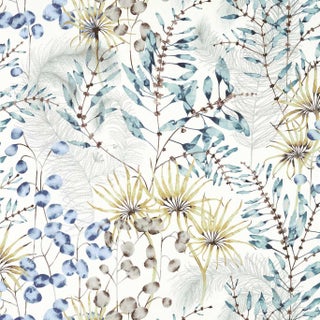 Harlequin Postelia Fabric in Lagoon/Linden For Sale