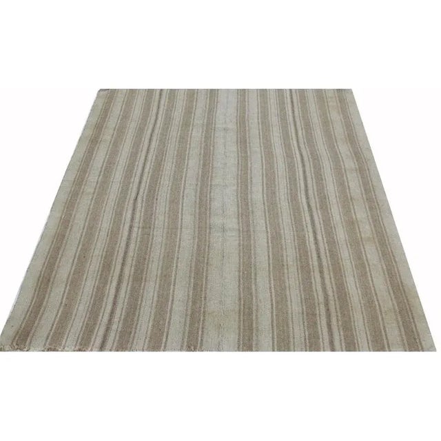 Handwoven Flatweave Handwoven Scandinavian Style Persian Kilim Rug - 5′10″ × 7'10" For Sale - Image 9 of 9