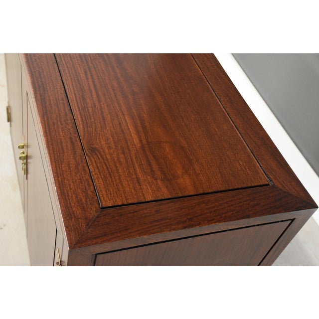 1970s Solid Mahogany and Brass Chest Credenza For Sale In Boston - Image 6 of 10