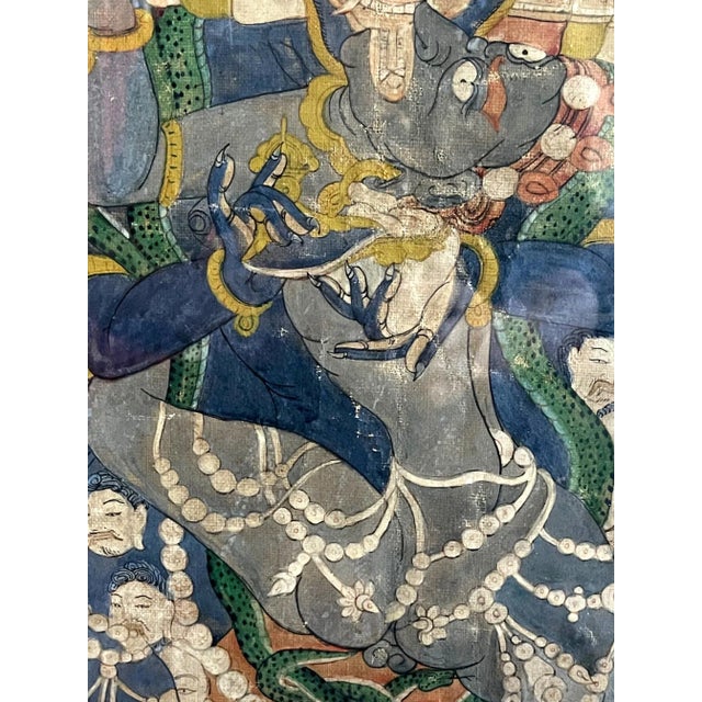 Framed Antique Tibetan Thangka of Yamantaka with Consort For Sale - Image 10 of 13