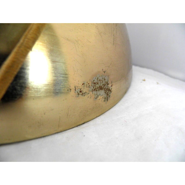 Brass Vintage Mid-Century Modern Flying Saucer Brass Wall-Hanging Retractable Light Fixture 14" All Original For Sale - Image 8 of 12