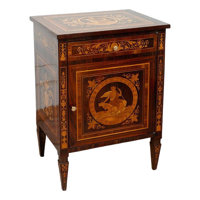 Antique Lombard Louis XVI Chest of Drawers in Precious Exotic Woods, Late 18th Century For Sale