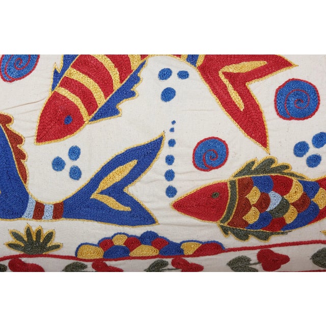 Tashkent Suzani Animal Bedding Pillow Case Made From Suzani For Sale - Image 4 of 5