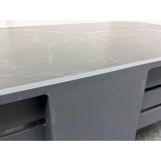 Black AllModern Ari Sintered Stone + Aluminum Outdoor Coffee Table For Sale - Image 8 of 12