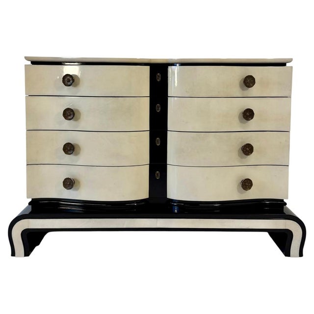Art Deco Chest of Drawers in Parchment and Black Lacquer by Osvaldo Borsani for Borsani, 1940s For Sale - Image 15 of 15