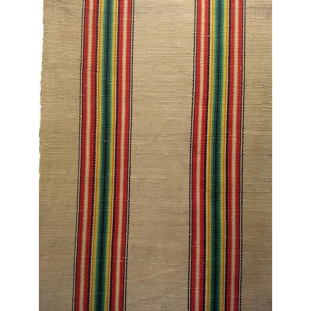 Vintage American Rag Runner, Handwoven Wool & Cotton, Stripe Pattern, 3x18 For Sale - Image 10 of 16