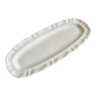 French Antique Sarreguemines Scalloped Fish Platter For Sale
